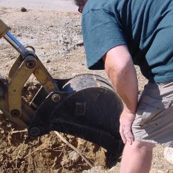 broken buried electric line